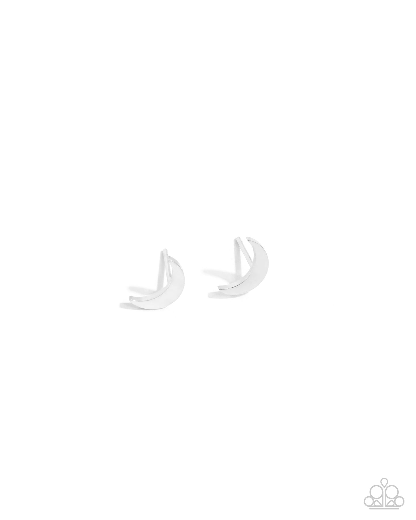 Stainless Space - Silver Crescent Moon Post Earring Paparazzi E2371