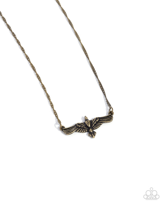 Eagle Exception - Brass Short Necklace Santa Fe Style Paparazzi N2651