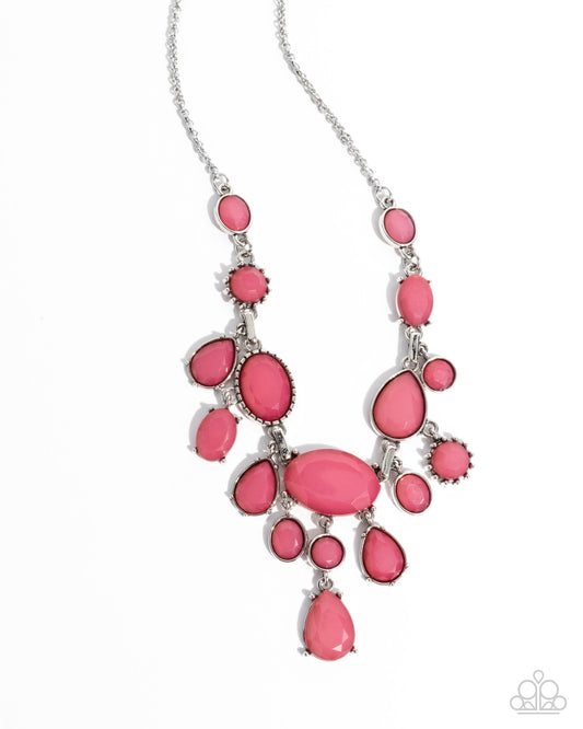Significant Influence - Pink - Desert Rose Faceted Bead Statement Necklace Paparazzi N3221