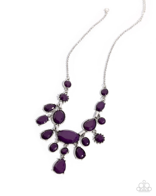 Significant Influence - Purple Plum Bead Fringe Necklace Paparazzi N2863