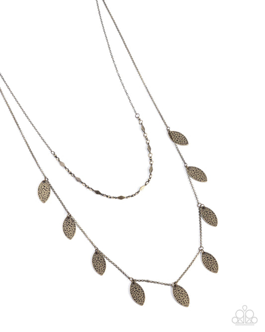 Paparazzi Hard Day's Work - Brass Leaf Layered Necklace N4004