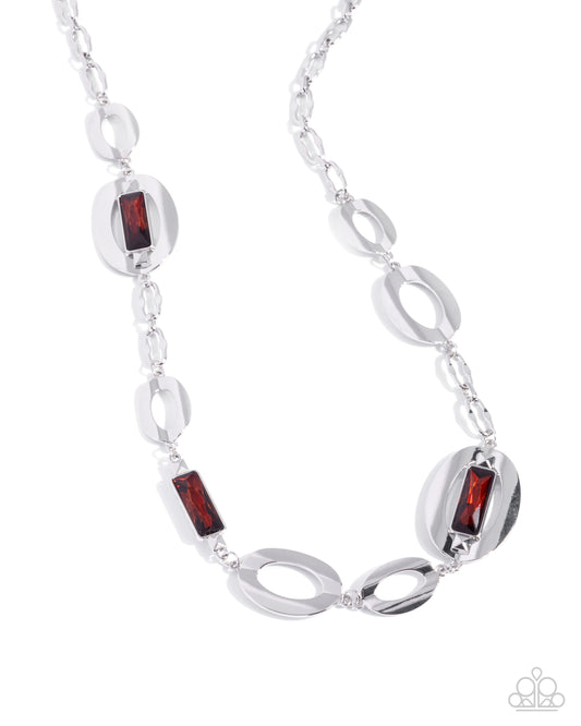 Big Fan of Yours - Brown Topaz Gem & Silver Necklace Paparazzi N2792