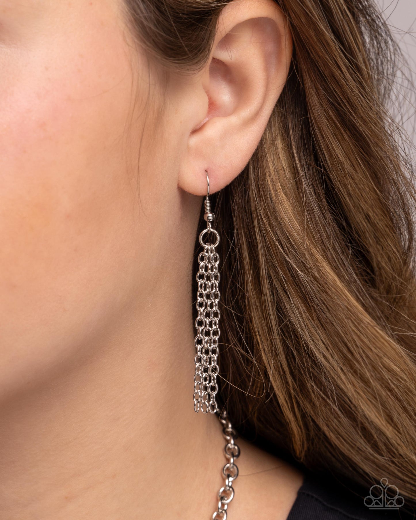 Natural Philosophy - Silver Geometric Accents Industrial Inspired Design Necklace Paparazzi N3455