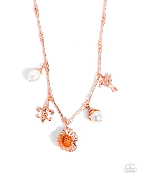 Complete Look Shiny Copper Necklace: Vintage Vibe - Copper, Bracelet: Enduring Energy - Copper, Post Earring: Nod to the Classics - Copper 3 Piece Set Paparazzi N3578