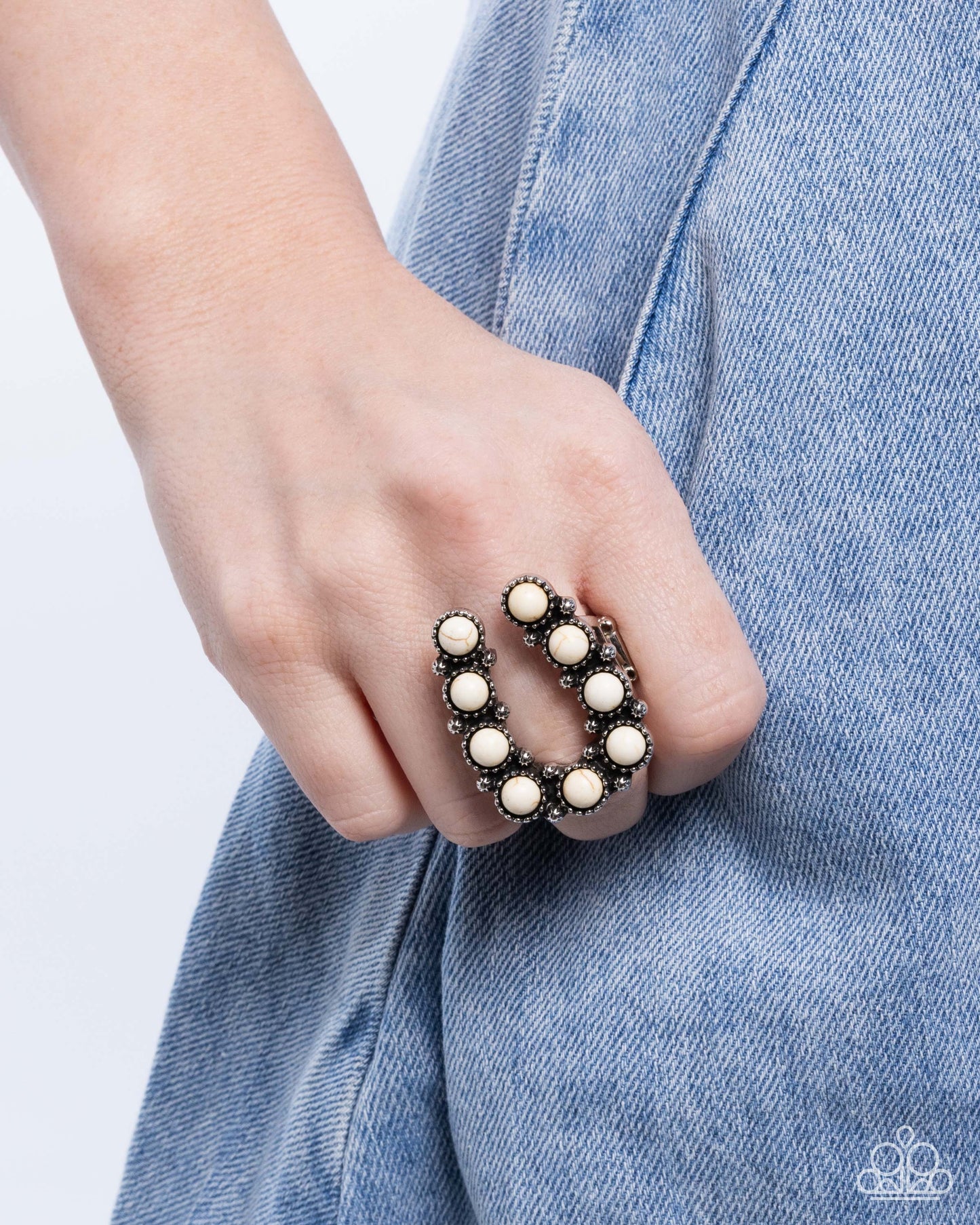 Complete Look Earring: "Wild West Wonder - White Stone" & Ring: "Wild West Whisper - White" Santa Fe Style