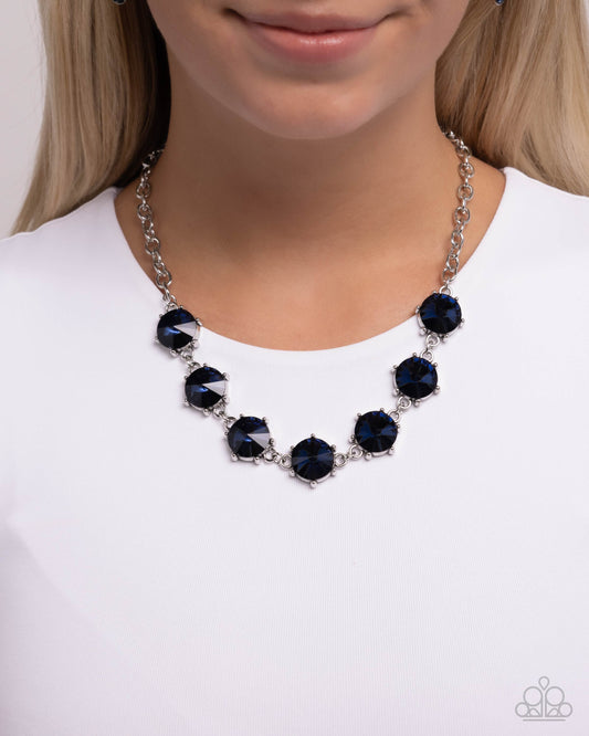 Drowning in Dazzle - Blue Montana Gem Necklace Paparazzi N2995
