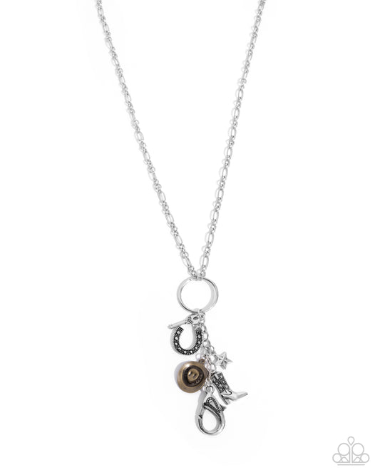 Western Wisdom - Multi Gold & Silver, Horseshoe, Cowboy Hat, Star, Cowboy Boot Charm Lanyard Necklace Paparazzi N0525