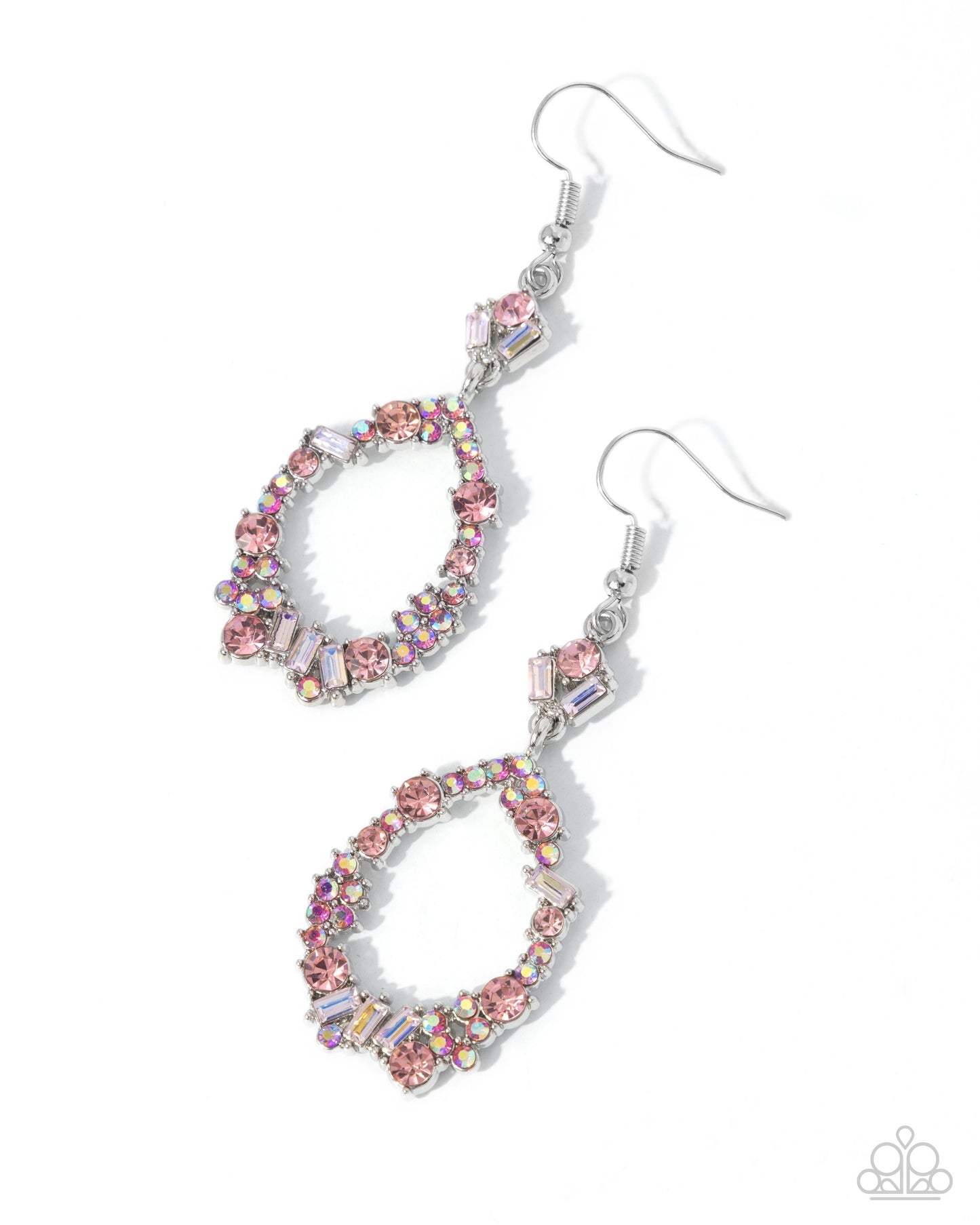 Poppin Pizzazz - Pink, Light Rose & Iridescent Rhinestone Earring Paparazzi