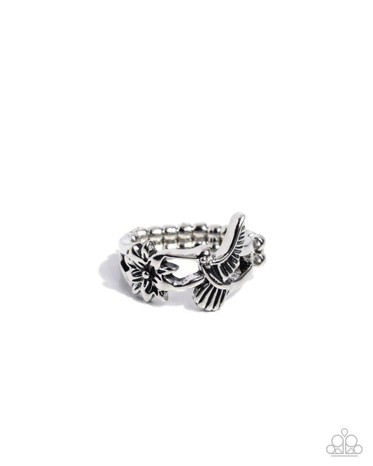 Handcrafted Hummingbird - Silver Hummingbird Ring Paparazzi R1004