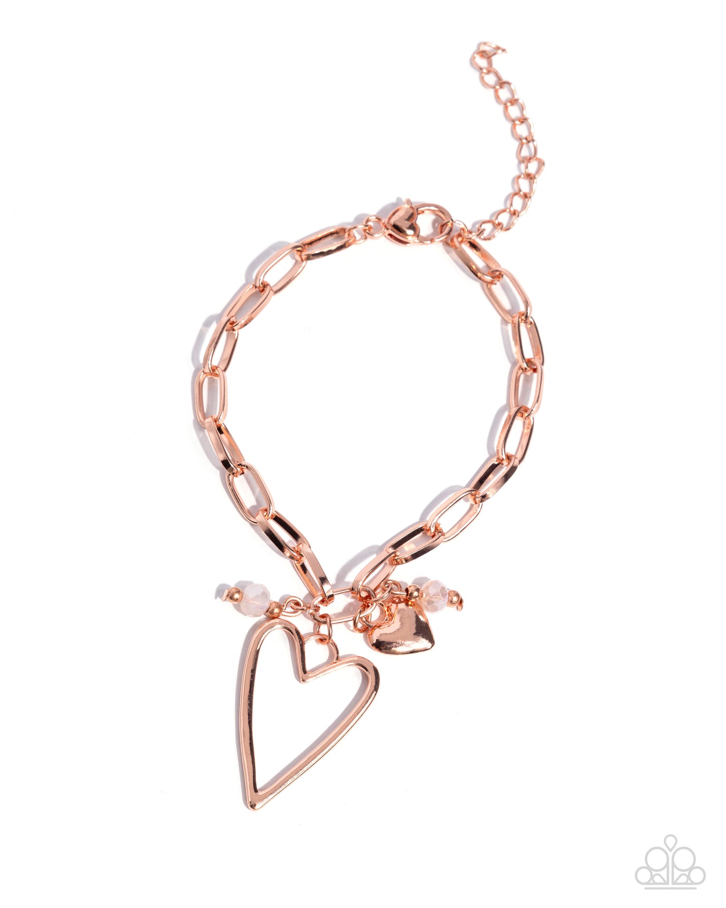 Emotional Eloquence - Copper - Shiny Copper Paperclip Chain & Heart Bracelet Paparazzi B2104