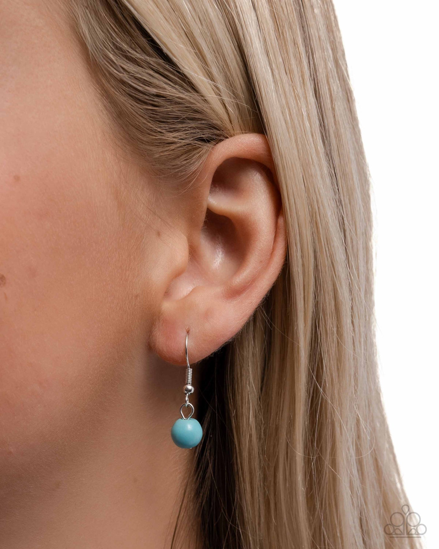 Visionary Venture - Blue Turquoise Stone & White Gem Santa Fe Style Necklace Paparazzi N0348