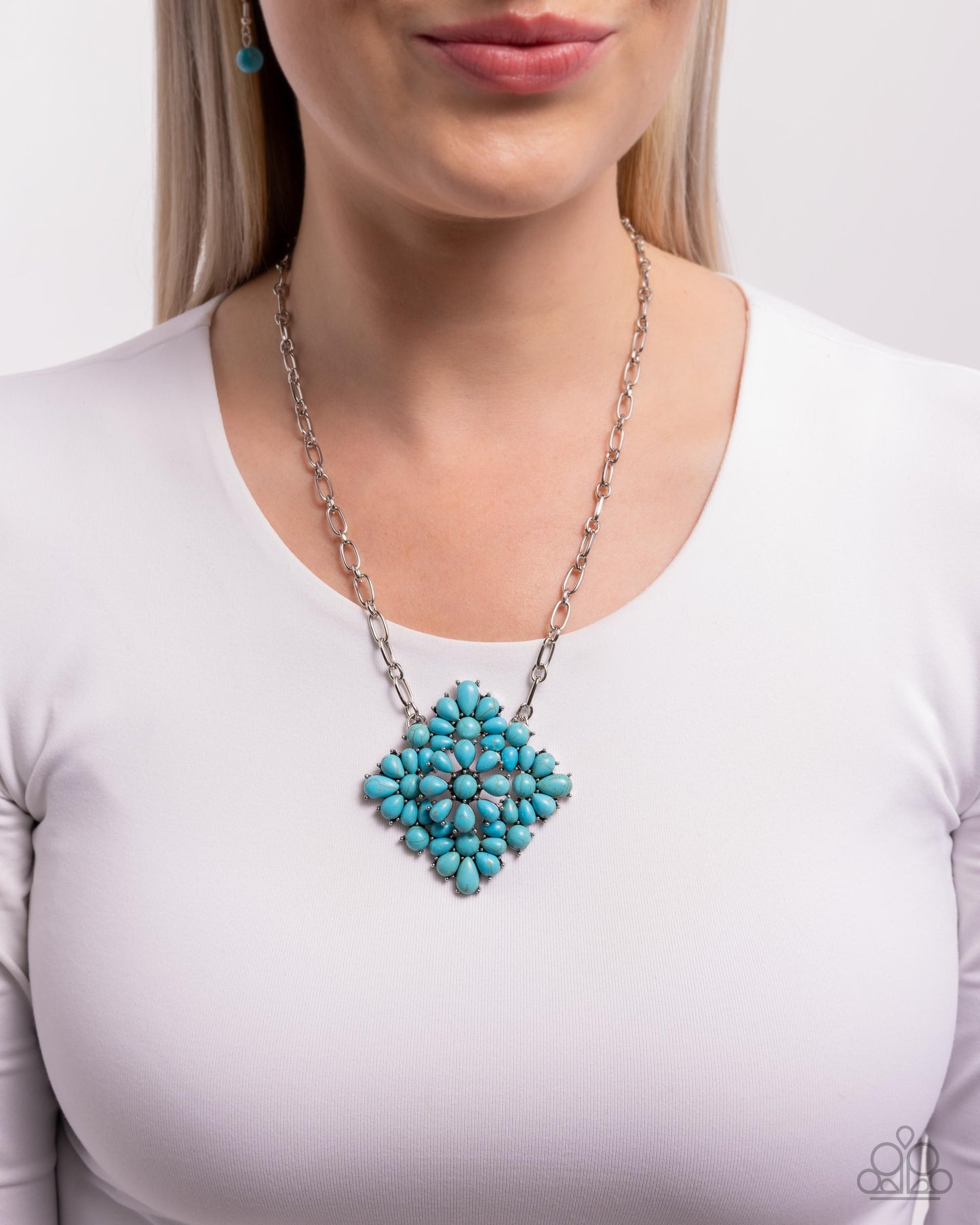 Stony Strength - Blue Turquoise Stone Santa Fe Style Necklace Paparazzi