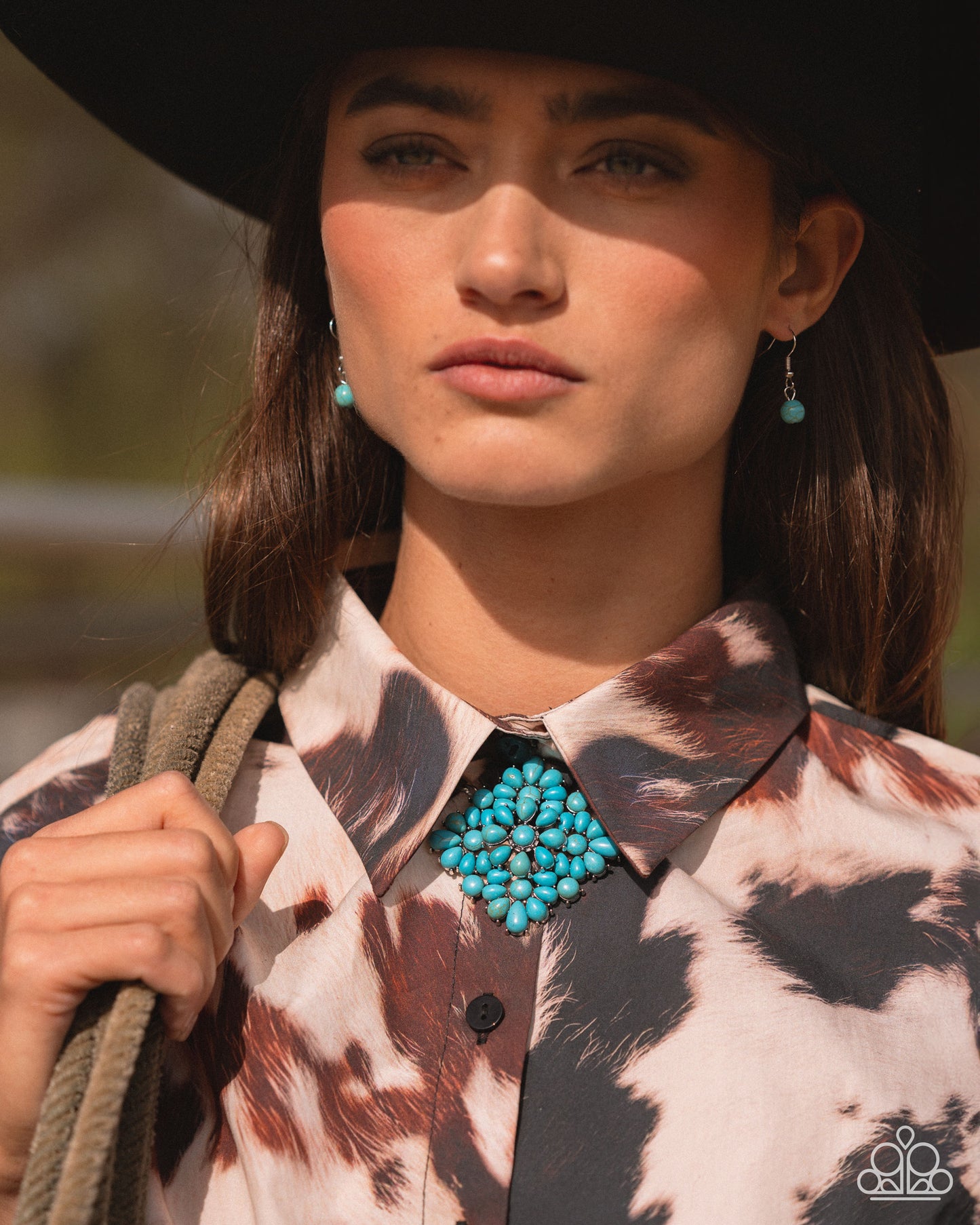 Stony Strength - Blue Turquoise Stone Santa Fe Style Necklace Paparazzi