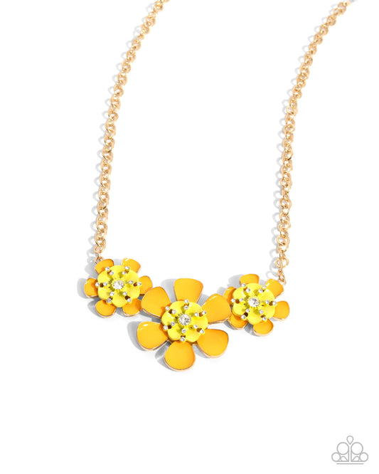 Complete Look Botanic Beginner Yellow Saffron, Lemon Drop Flower Necklace & Exhilarating Elegance Yellow Saffron Lemon Drop Flower Bracelet Paparazzi N3575