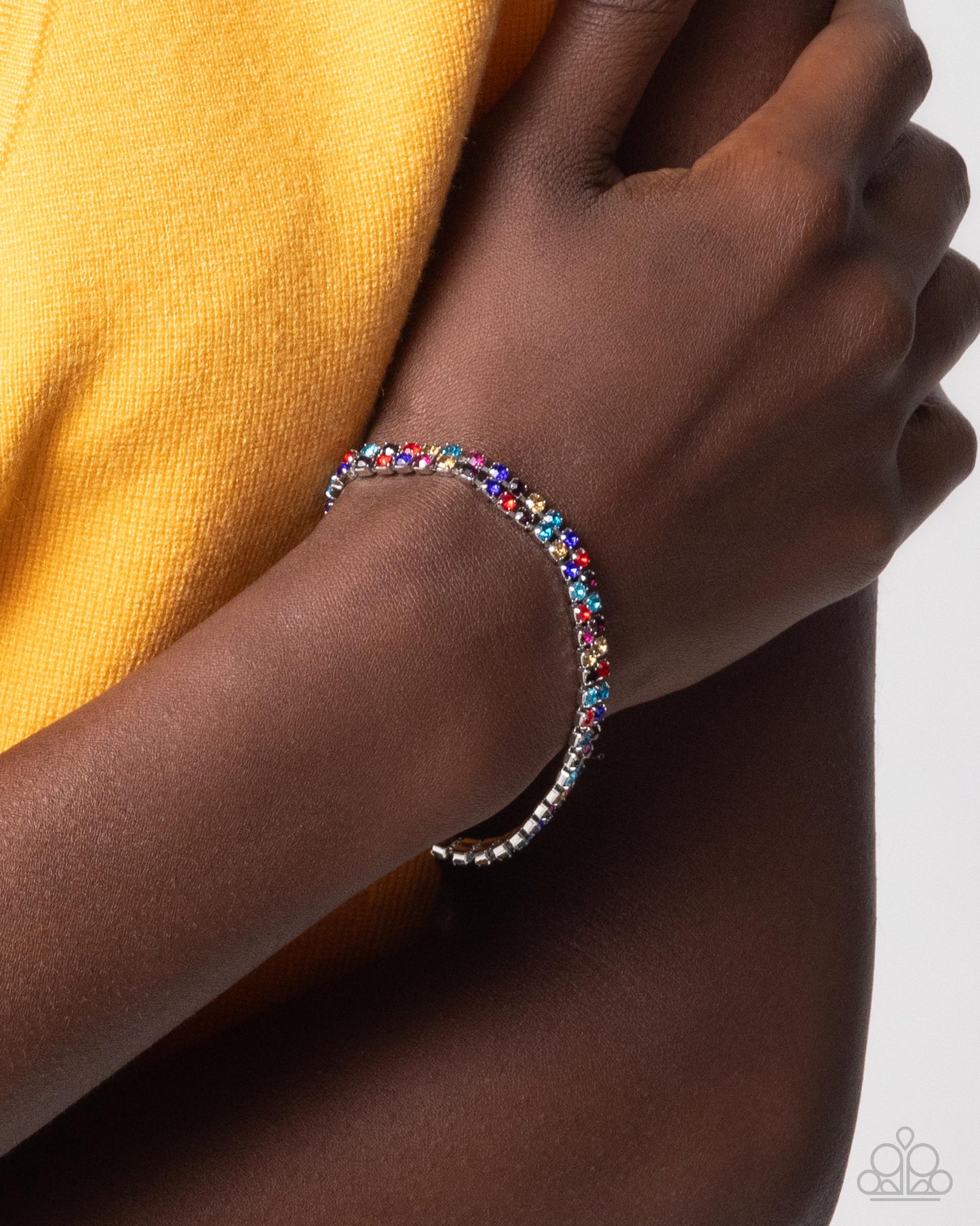 Complete Look - Terrific Trio Multicolored Rhinestone Necklace & Thrilling Trio Multi Bracelet Paparazzi N3579