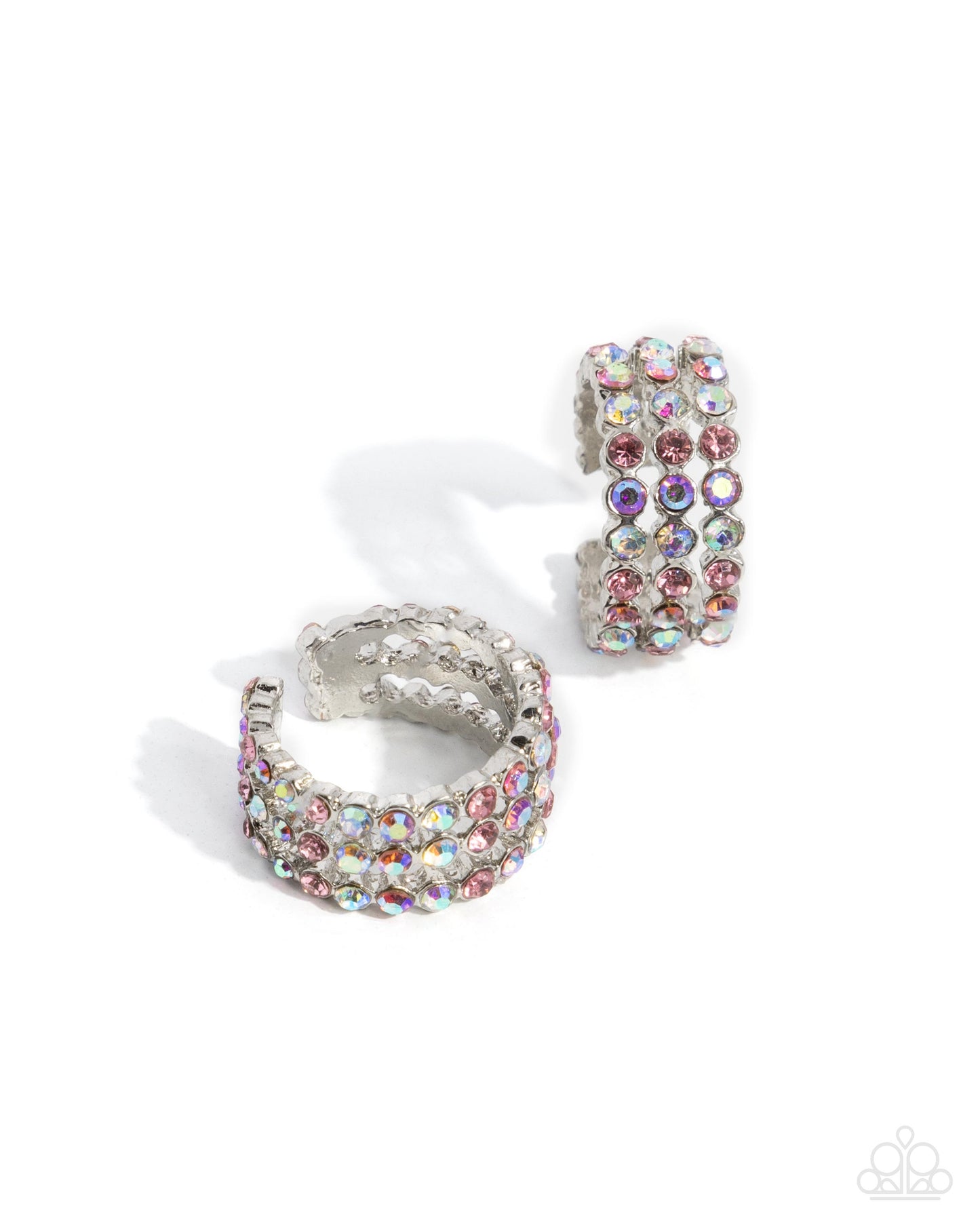 Iridescent Influence Pink Ear Cuff Earring Paparazzi E2444