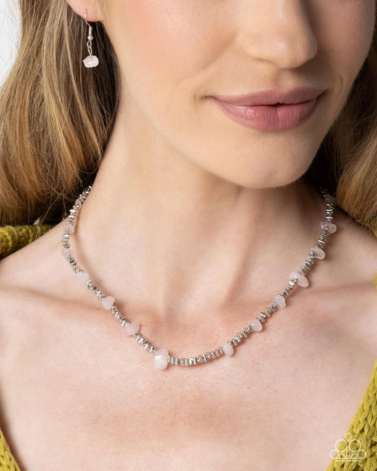 Complete Look - Earthy Expertise Necklace & Naturally Talented Bracelet Silver Pink 2-Piece Set Paparazzi N3597