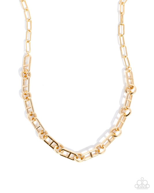 WHEEL Life - Complete Look - Necklace: The WHEEL Thing & Gold, Bracelet: Wheel Boss - Gold Jewelry Set Paparazzi N3559