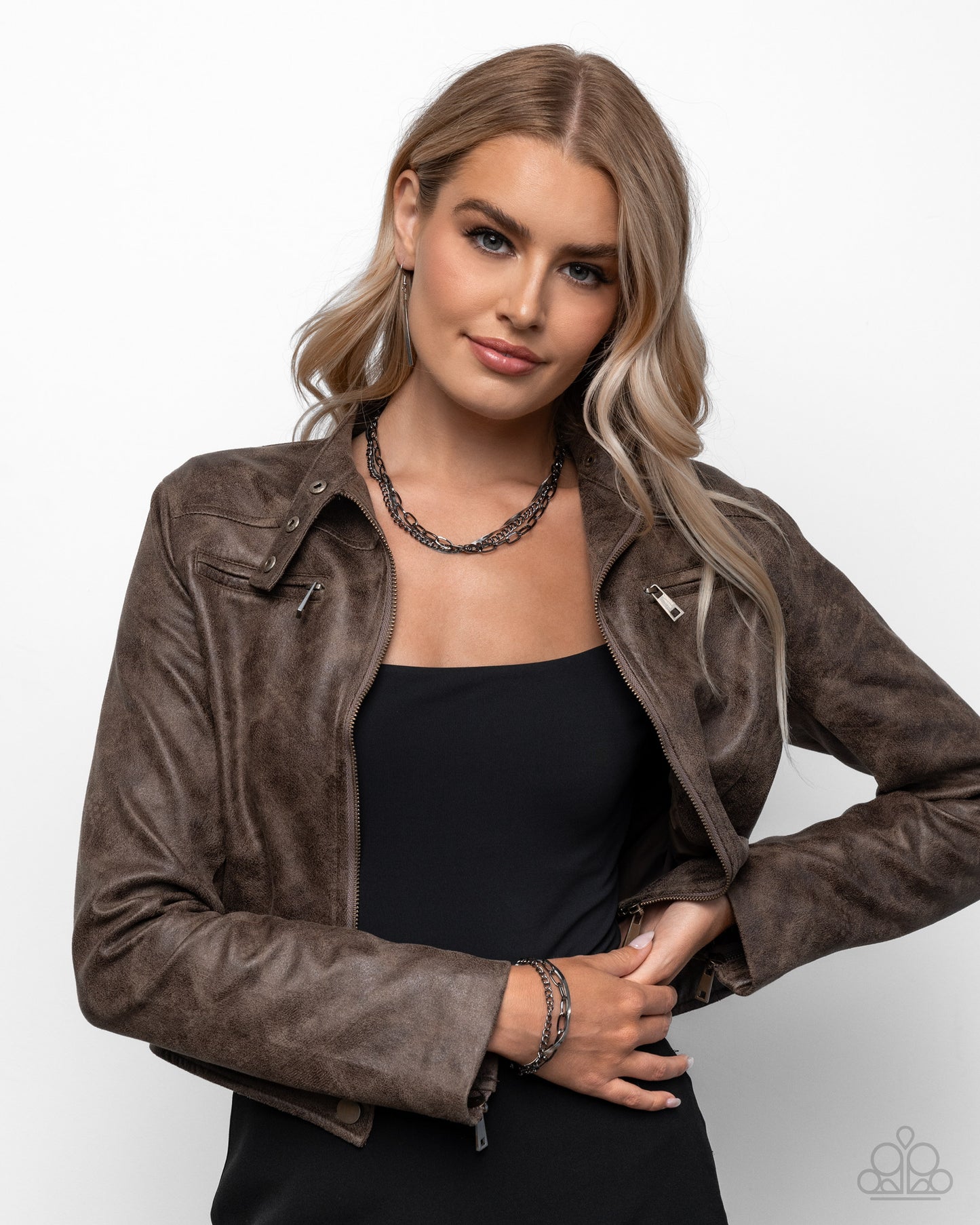 Mismatched Maverick Multi Gunmetal, Silver Chain Necklace Paparazzi N2850