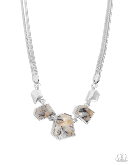 Complete Look - Lined Legacy Multicolored Abstract Stone Necklace & Lined Leisure Multicolored Stone Bracelet Paparazzi N3600