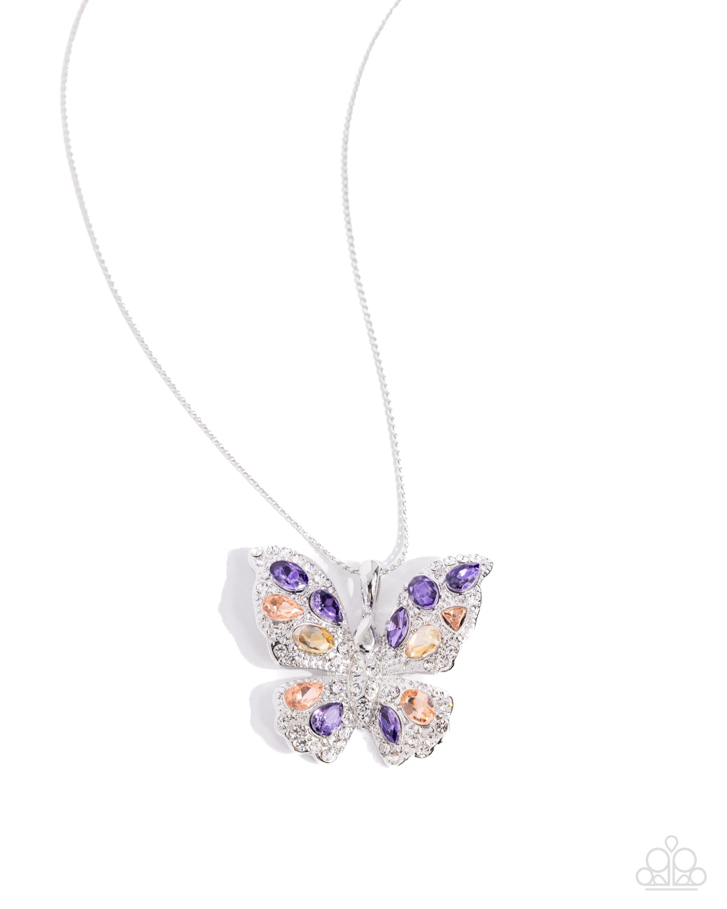 Aesthetic Admittance Purple, Peach, Champagne Gem Butterfly Necklace Paparazzi
