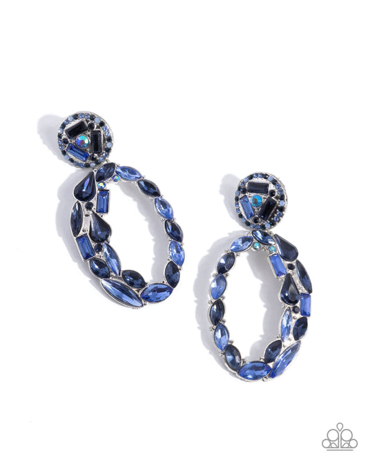 Eclectic Elevation - Blue Multicolored & Iridescent Gem Post Earring Paparazzi E2693