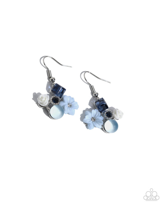 Fantastical Fairytale - Blue Montana Gem, Winter Sky Flower Earring Paparazzi E2757