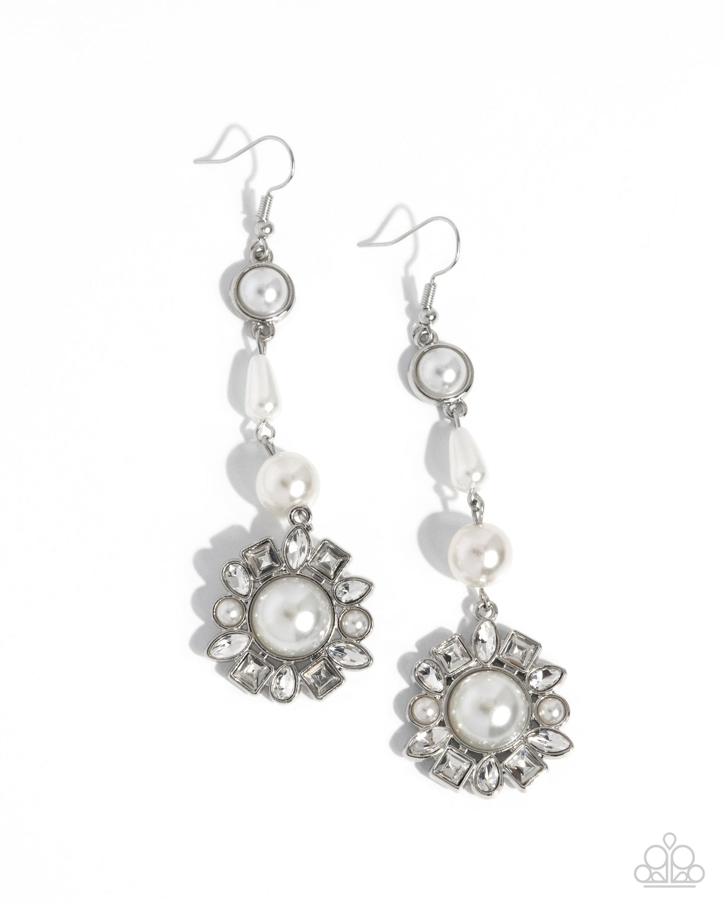 Pearly Plot Twist - White Pearl Floral Earring Paparazzi
