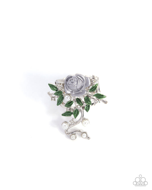 Beauty and the SWEET - Silver Rosette Statement Ring Paparazzi R1028