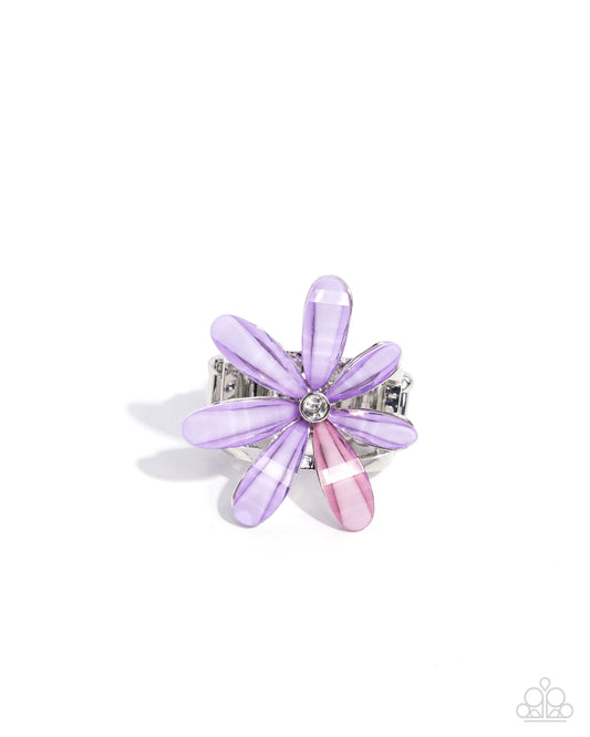 Floral Feasibility - Purple & Pink Flower Ring Paparazzi R1030