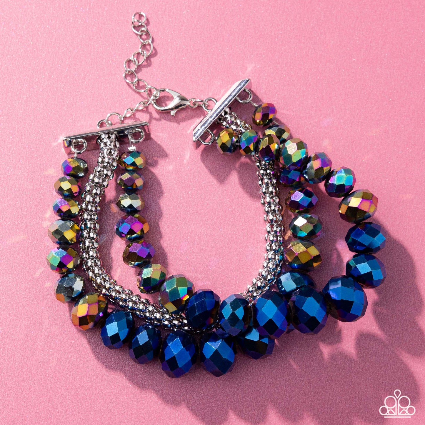 Truth Be BOLD - Multi Blue UV Shimmery & Silver Bead Bracelet Life Of The Party January 2025 Paparazzi B0091