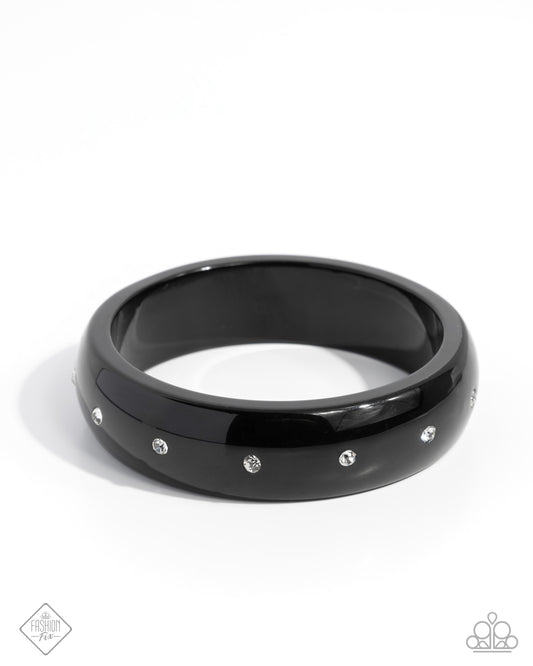 Cheeky Chic - Black Bangle Bracelet Magnificent Musings Fashion Fix February 2025 Paparazzi B2163