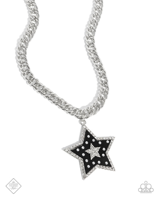Cosmic Chic - Black Star Necklace Magnificent Musings February 2025 Fashion Fix Paparazzi N3098