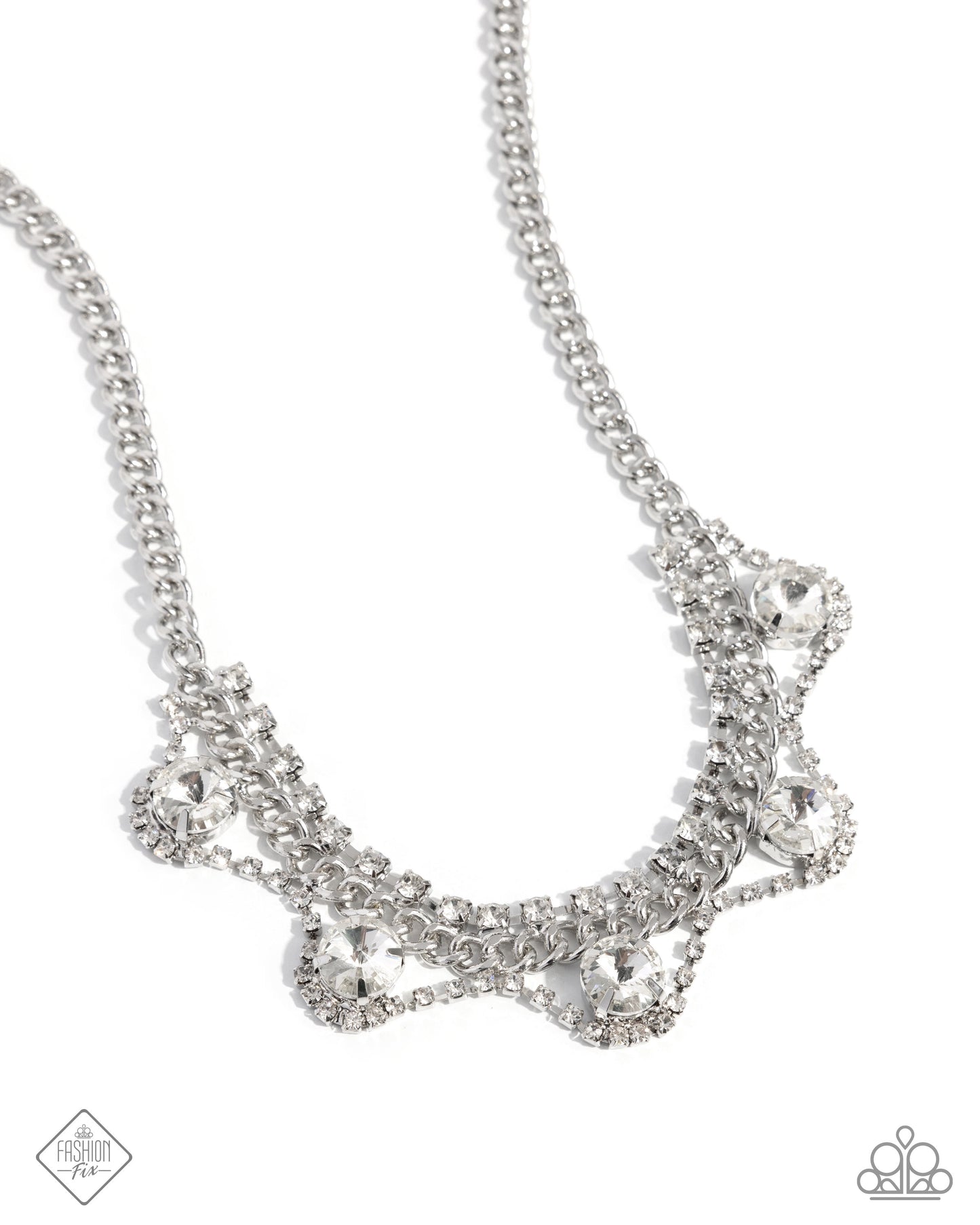 Never Enough Elegance - White Gem Fiercely 5th Avenue Fashion Fix March 2025 Paparazzi