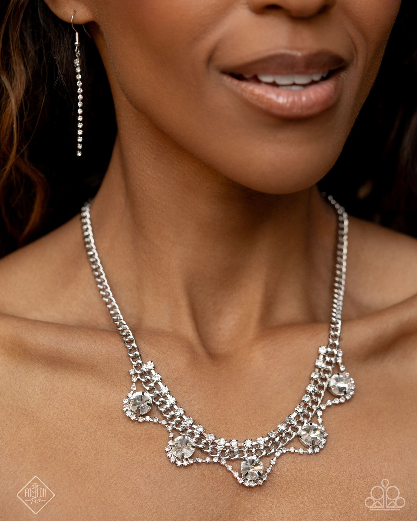 Never Enough Elegance - White Gem Fiercely 5th Avenue Fashion Fix March 2025 Paparazzi
