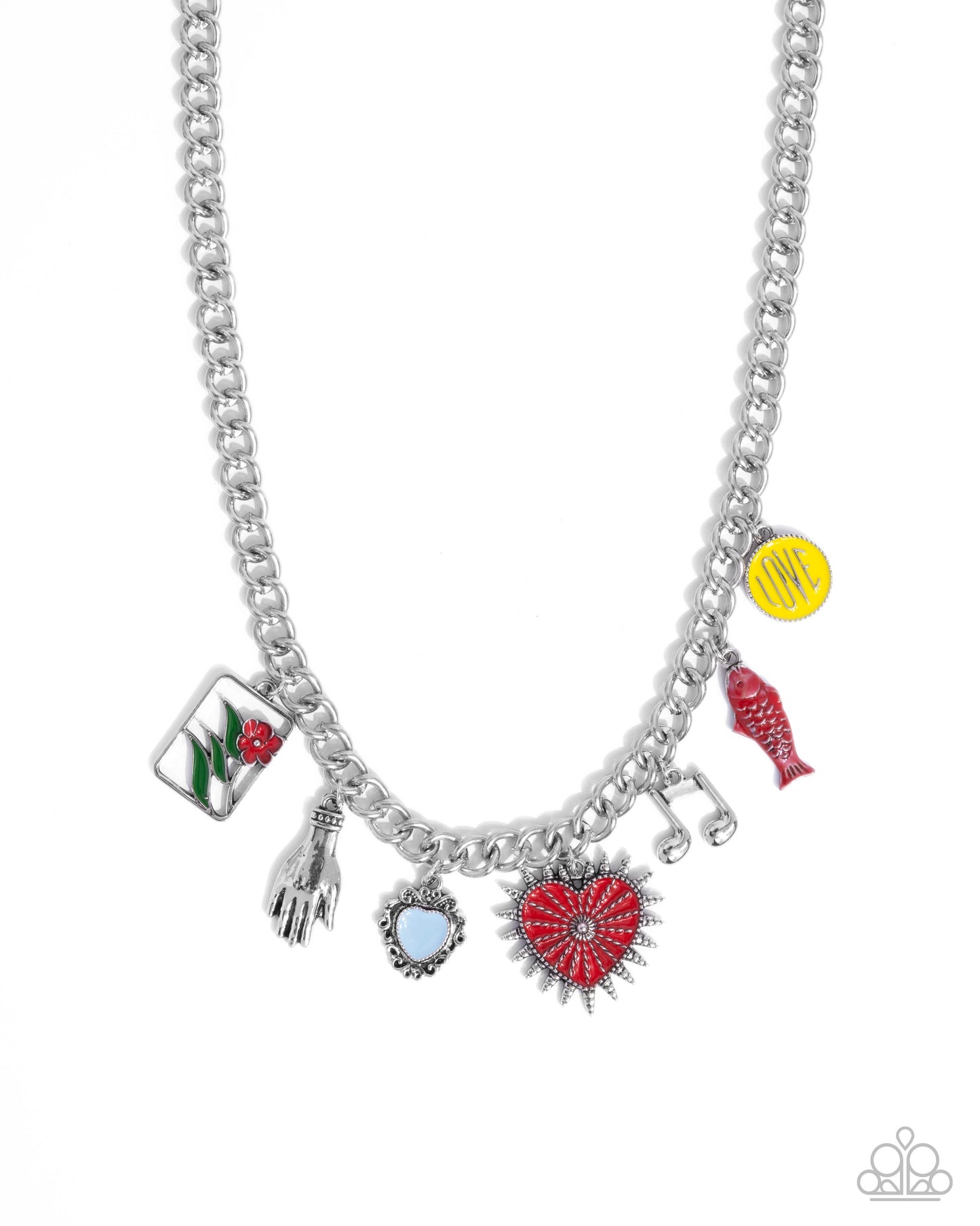 Storytelling Shimmer - Red Heart Story Inspired Charm Necklace Paparazzi