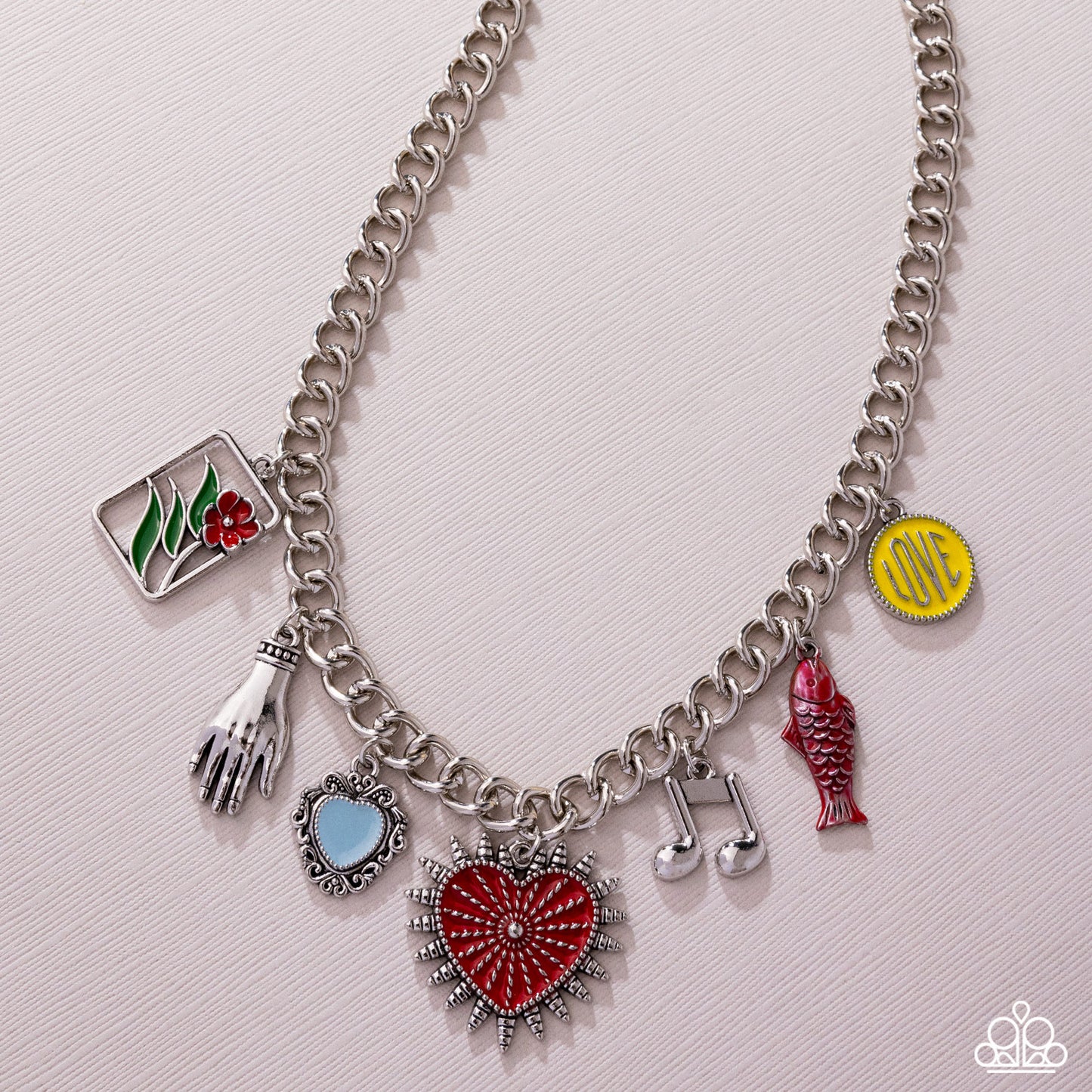 Storytelling Shimmer - Red Heart Story Inspired Charm Necklace Paparazzi