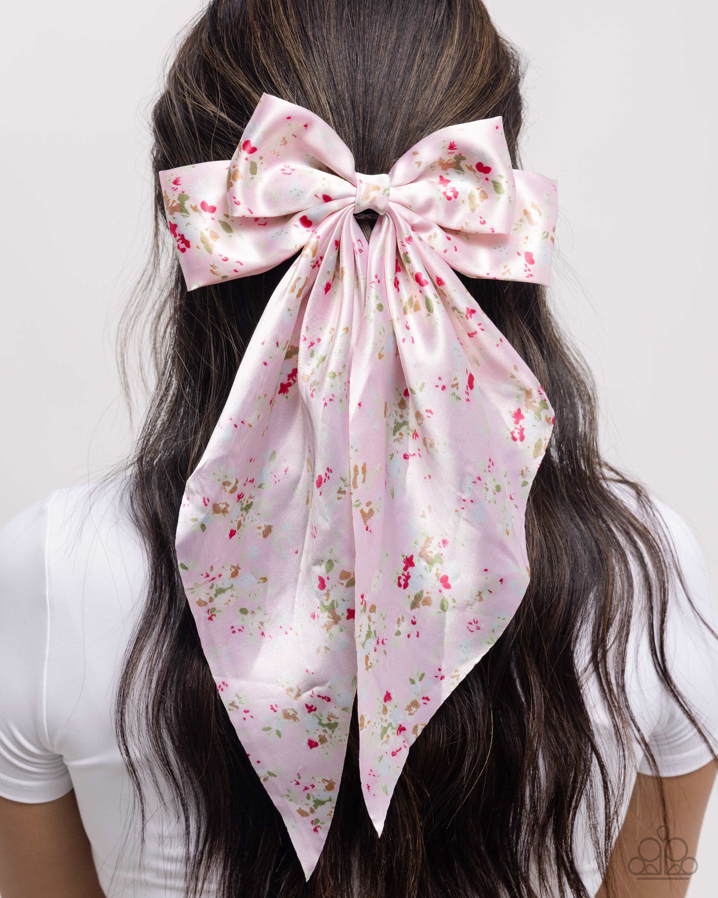 Fluttering Flowers - Pink Floral Oversized Bow Hair Clip Paparazzi H0149