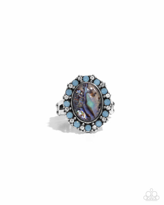 Poised and Perfect - Blue Abalone Shell Silver Ring Paparazzi R1051
