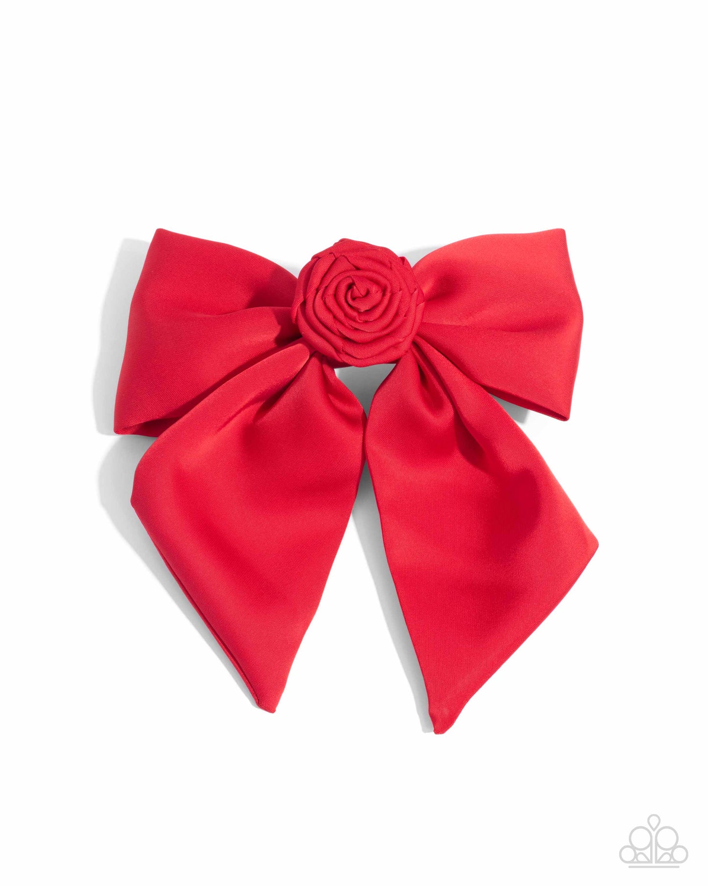 Wistful Wonder - Red Rosette & Silky Ribbon Oversized Hair Bow Paparazzi H0154