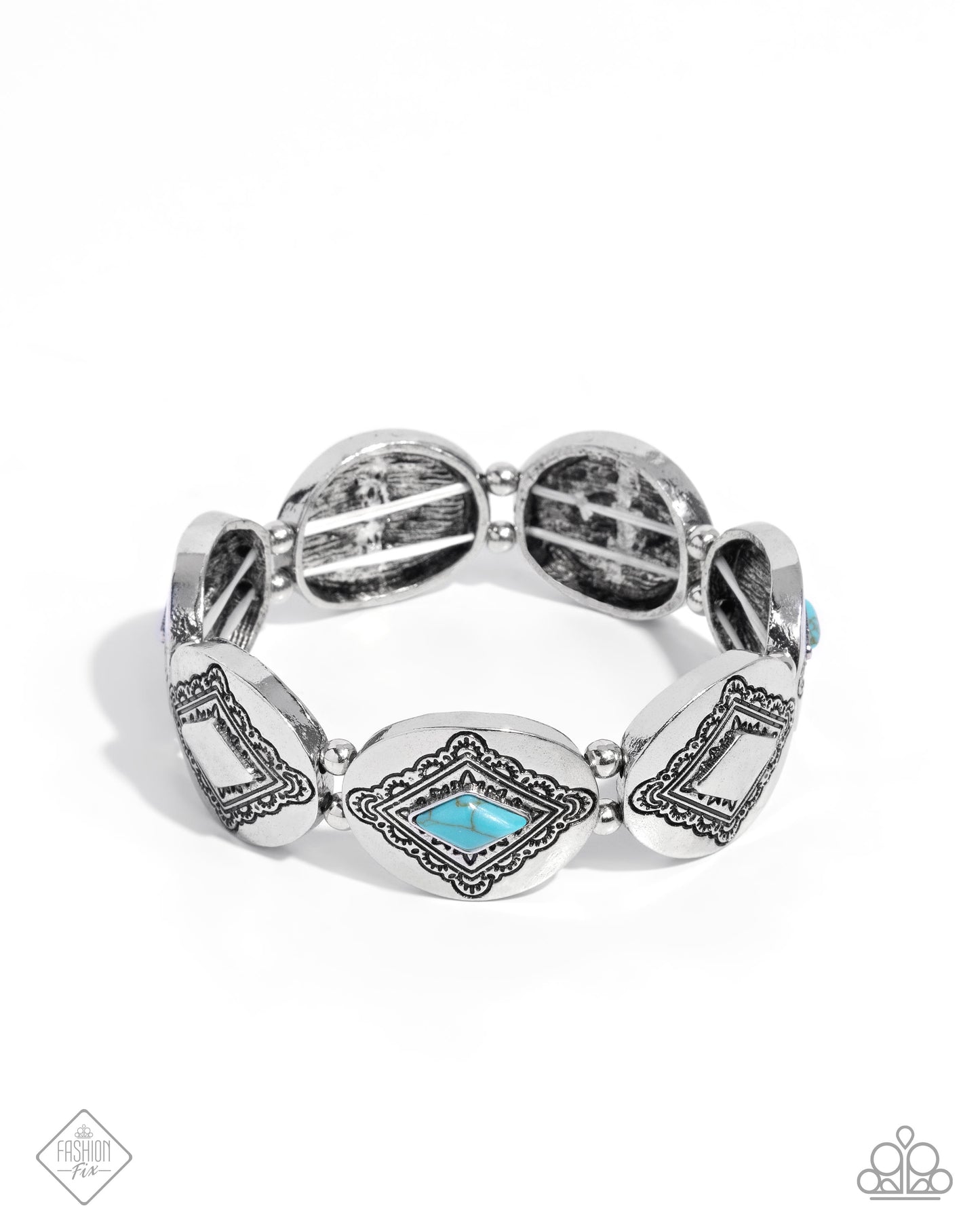 Elemental Example - Blue Turquoise Stretch Bracelet Simply Santa Fe Fashion Fix April 2025 Paparazzi
