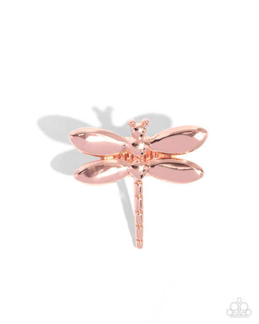 Durable Dragonfly - Copper - Shiny Copper Dragonfly Ring Paparazzi R0957