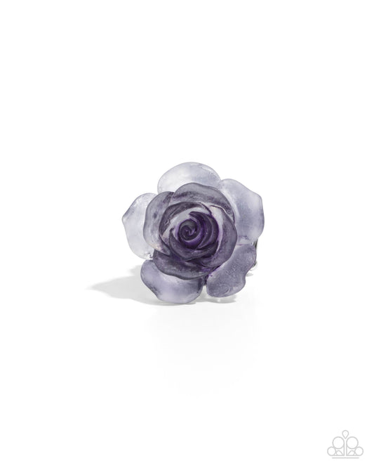 Floral Intentions - Purple Acrylic Flower Ring Paparazzi R0911