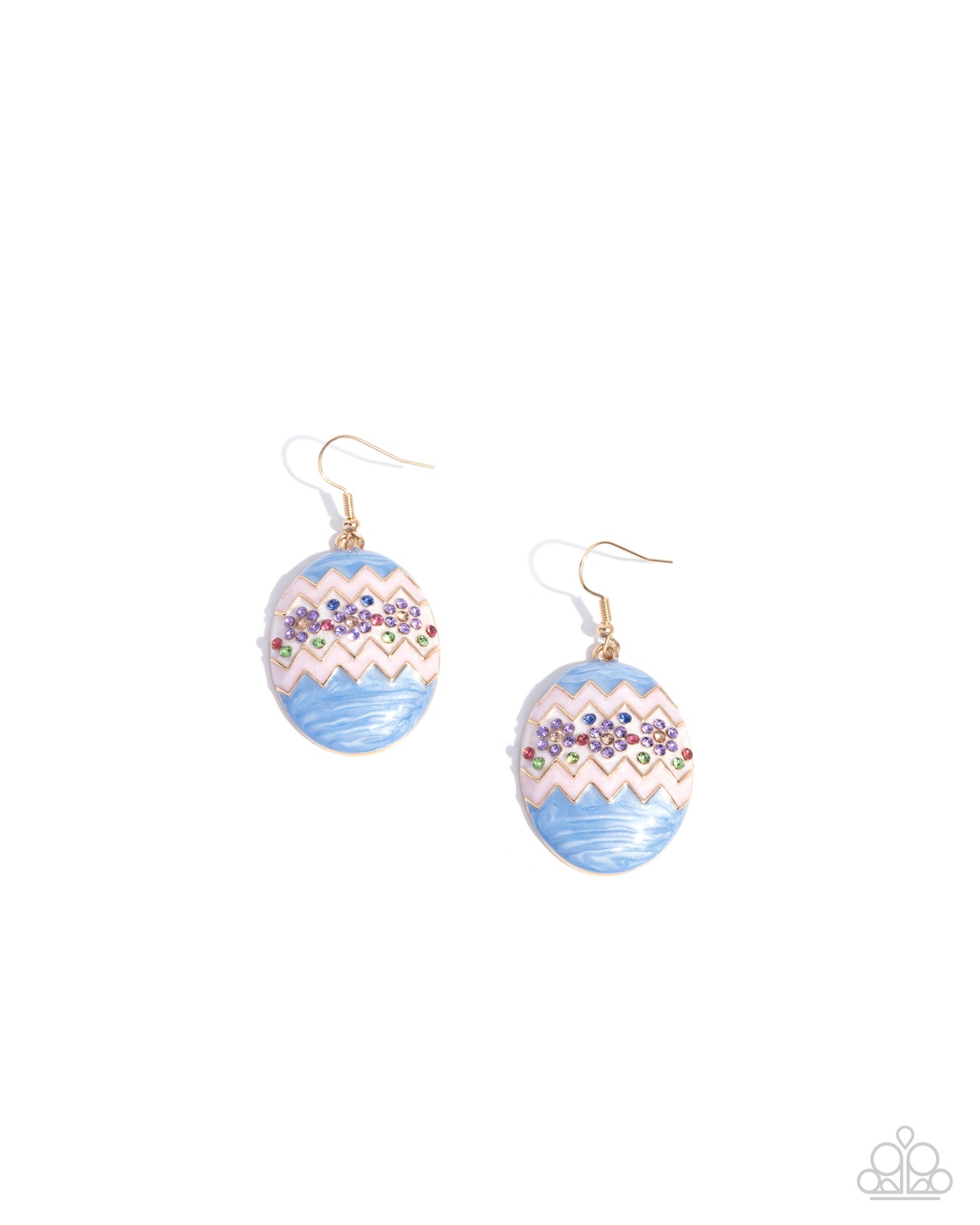 Effervescent Easter - Multi Light Blue, White, Light Pink Easter Egg Earring Paparazzi