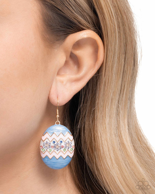 Effervescent Easter - Multi Light Blue, White, Light Pink Easter Egg Earring Paparazzi E2676