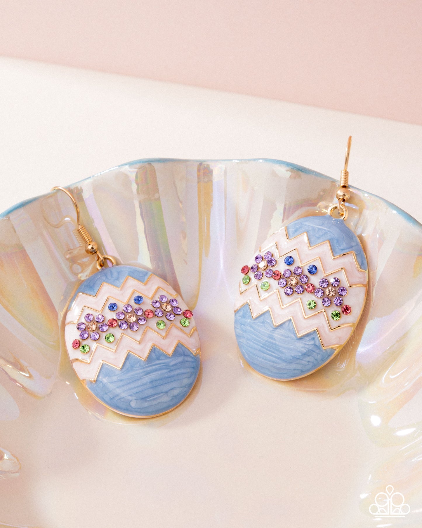Effervescent Easter - Multi Light Blue, White, Light Pink Easter Egg Earring Paparazzi