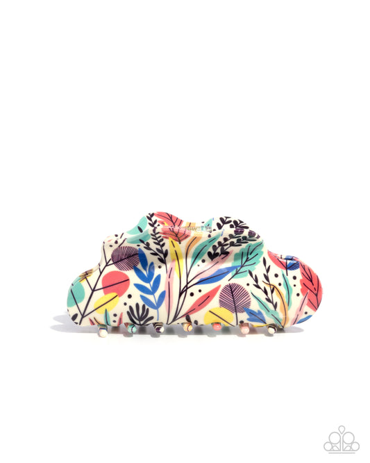 Wavy Wallflower - Multicolored Blooming Floral Motif Claw Hair Clip Paparazzi H0188