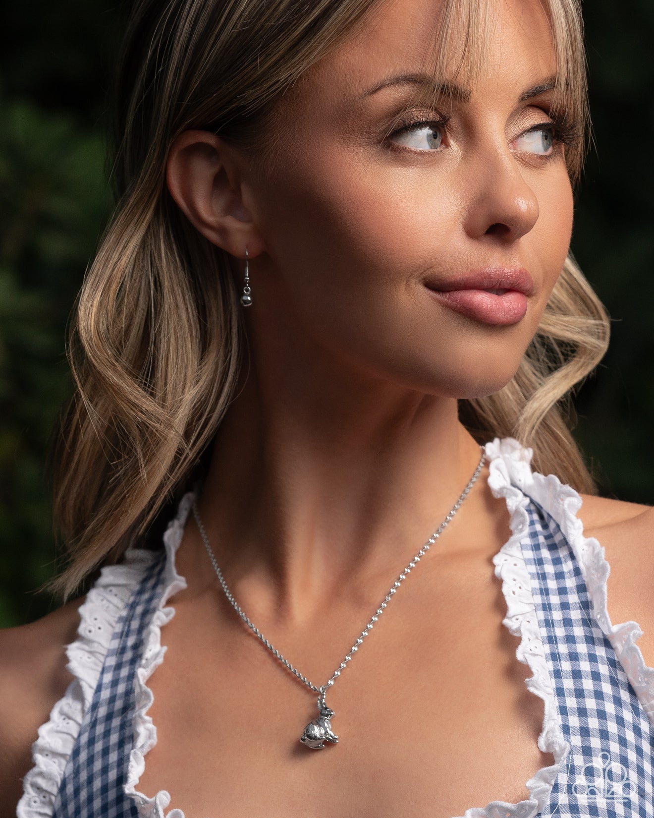 Dont Worry, Be HOPPY - Silver Rabbit Pendant Necklace Paparazzi N3259