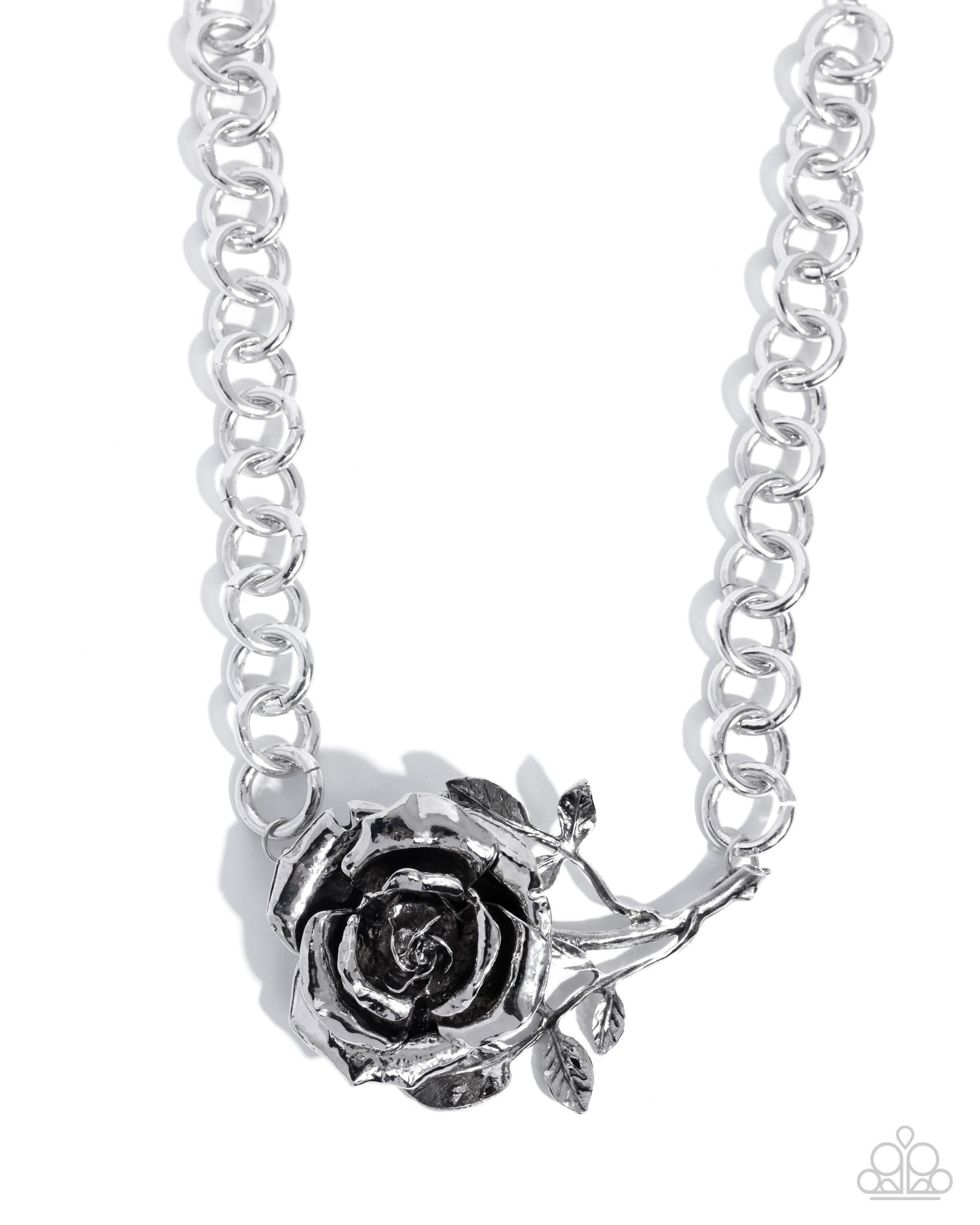 Whimsical Appearance - Silver Rose Necklace Paparazzi Empower Me Pink 2025