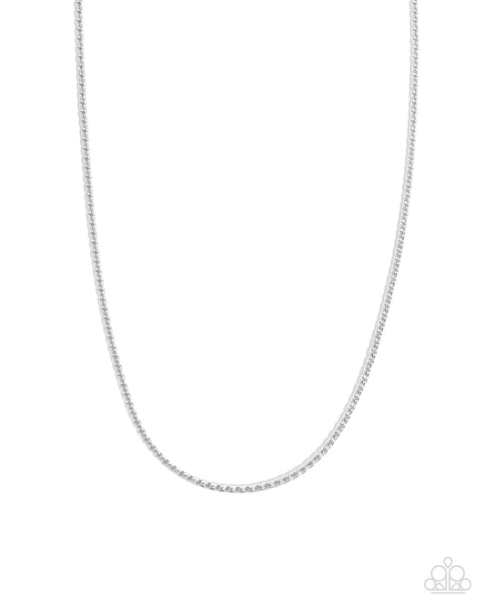 Stainless Solo - Silver Stainless Steel Twisted Chain Urban Necklace Paparazzi N2894